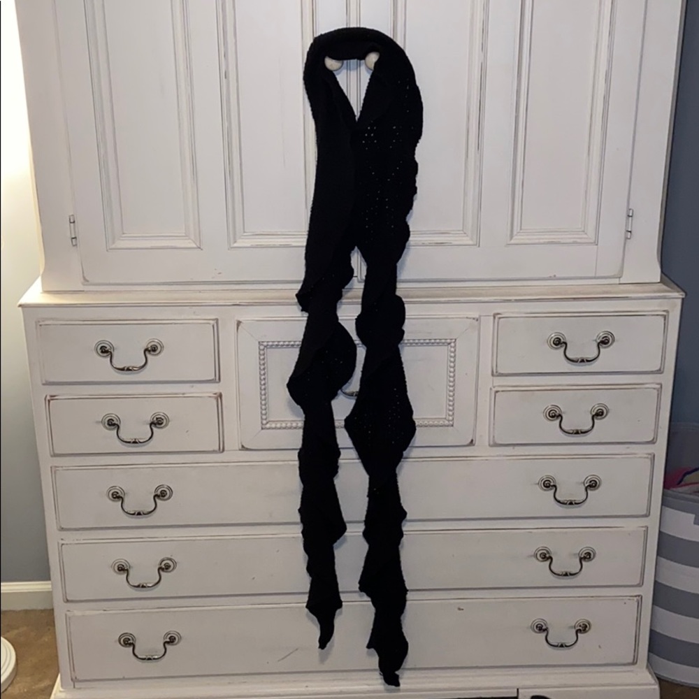 Black Crocheted Scarf